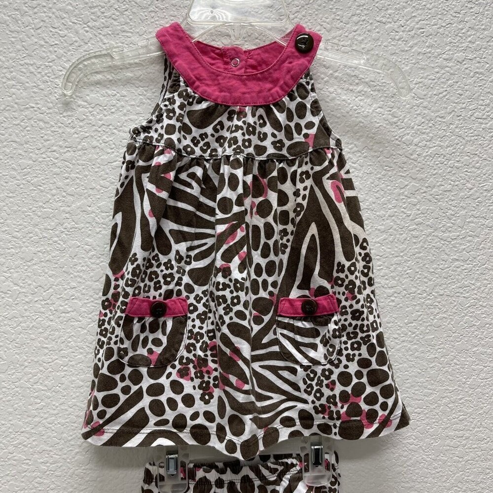 Carter’s Girls Size 24 Months Brown Pink Animal Cheetah Sleeveless 2pc - Picture 3 of 7